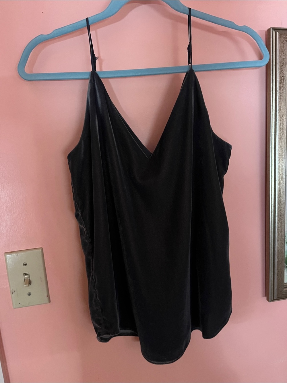 Express Black Satin V-Neck Cami